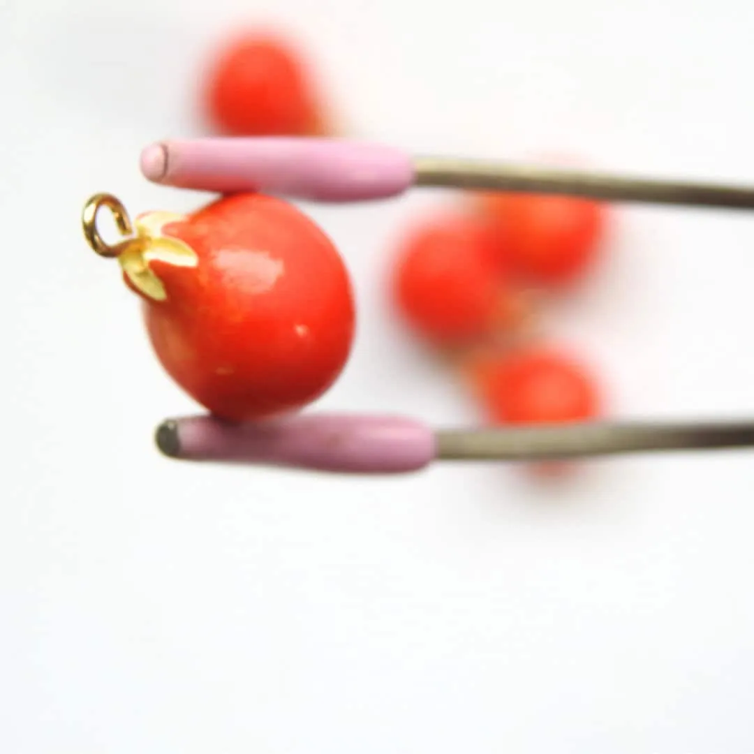 Pomegranate fruit Charms - Set of 5