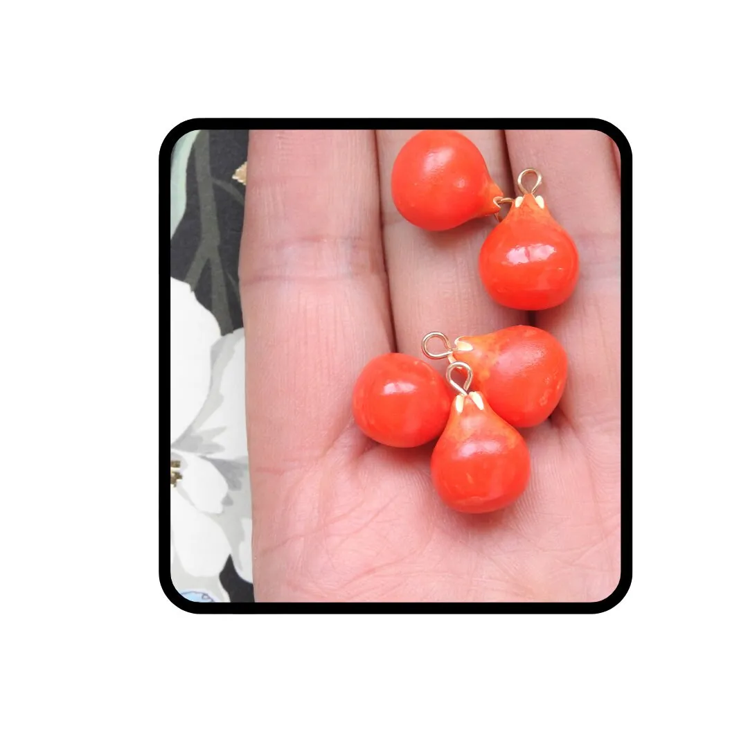 Pomegranate fruit Charms - Set of 5