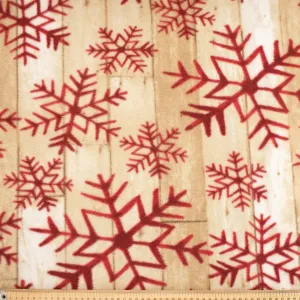 Red Snowflakes Printed Polar Fleece Design 20