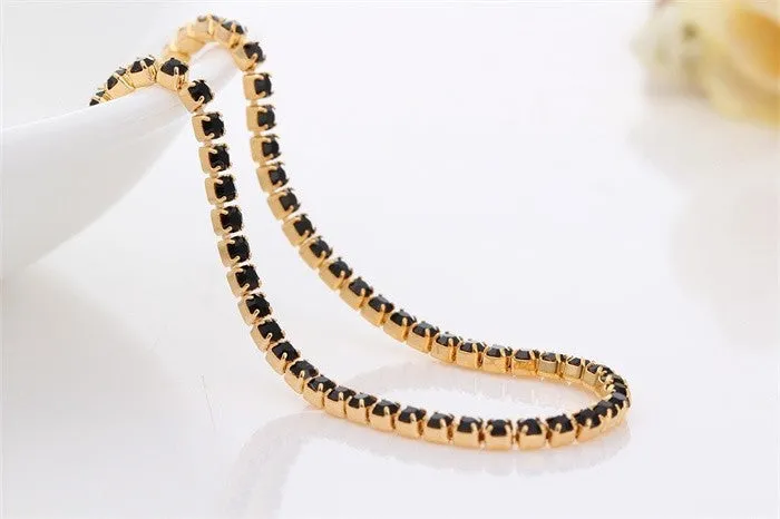 Rhinestone Crystal Slim Tennis Bracelet - Assorted Colors
