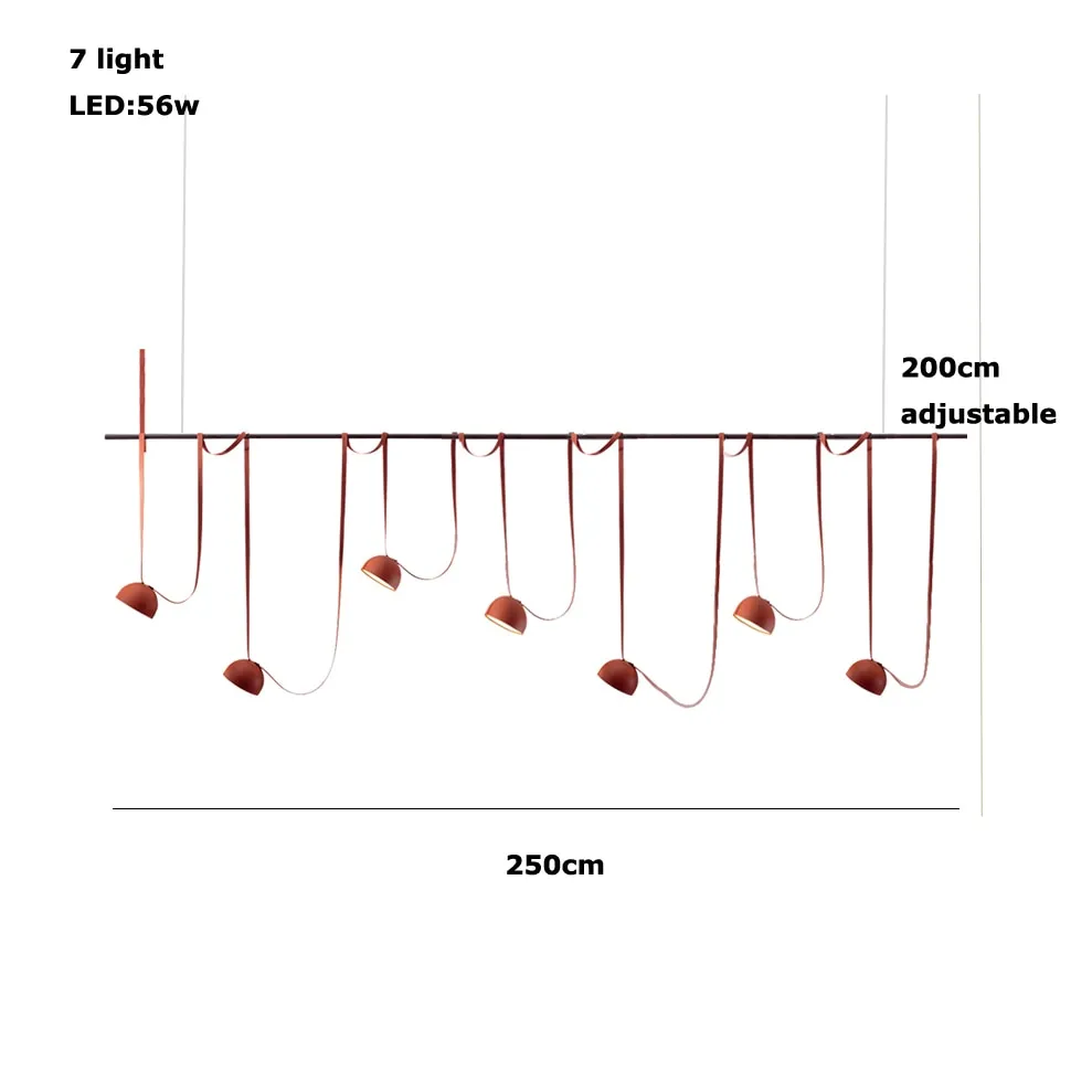 Trendy DIY Long Belt Black Orange Pendant Light Chandelier Luminaire Suspension Lamp For Living Room Bedroom Foyer Dining Room