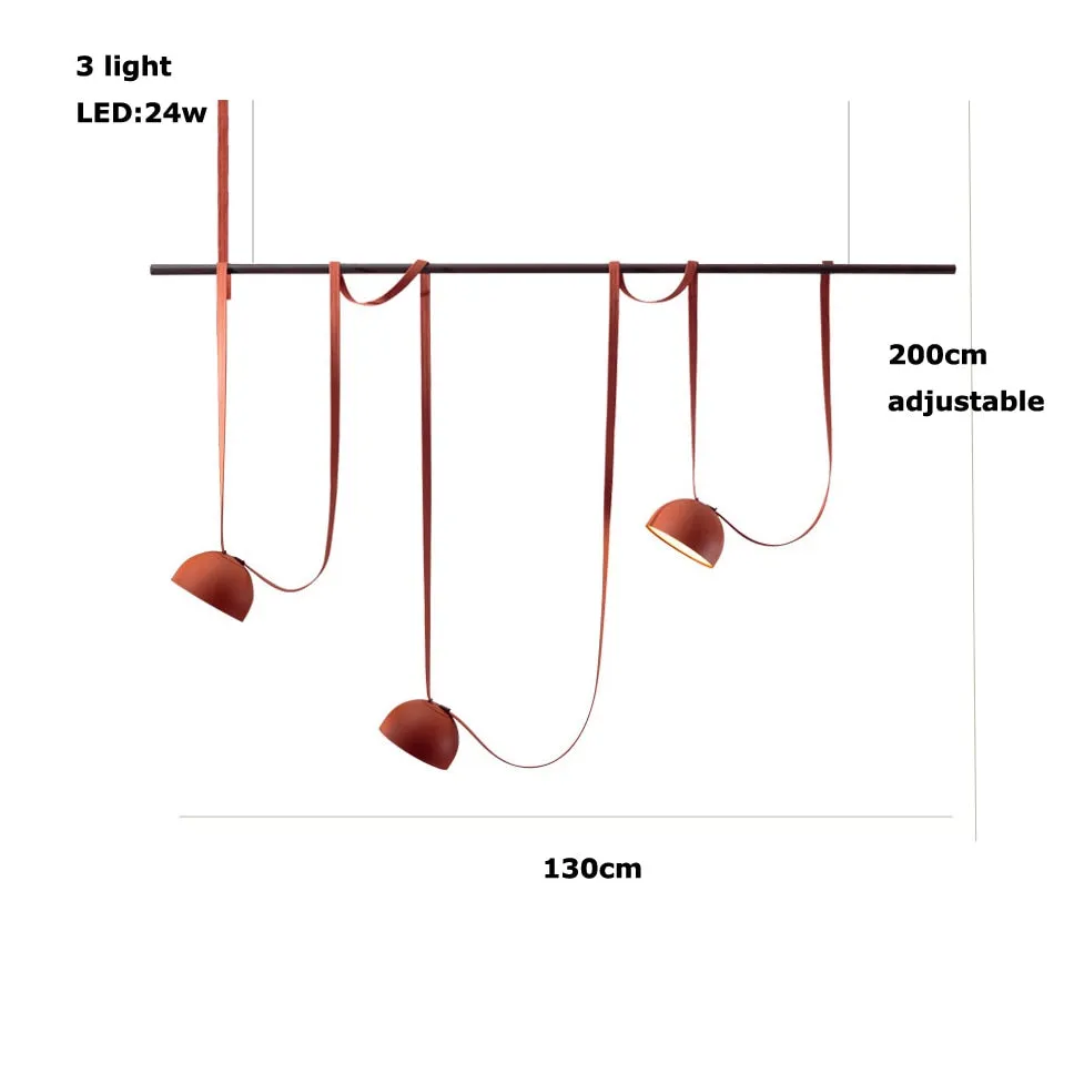 Trendy DIY Long Belt Black Orange Pendant Light Chandelier Luminaire Suspension Lamp For Living Room Bedroom Foyer Dining Room
