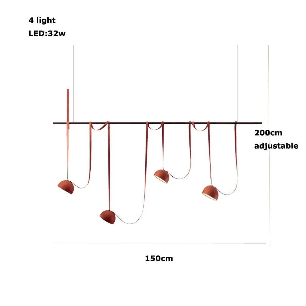 Trendy DIY Long Belt Black Orange Pendant Light Chandelier Luminaire Suspension Lamp For Living Room Bedroom Foyer Dining Room