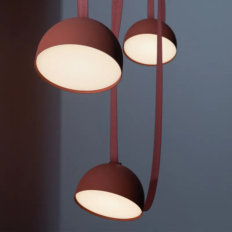 Trendy DIY Long Belt Black Orange Pendant Light Chandelier Luminaire Suspension Lamp For Living Room Bedroom Foyer Dining Room