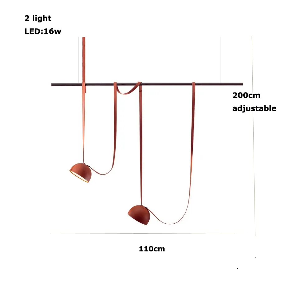 Trendy DIY Long Belt Black Orange Pendant Light Chandelier Luminaire Suspension Lamp For Living Room Bedroom Foyer Dining Room