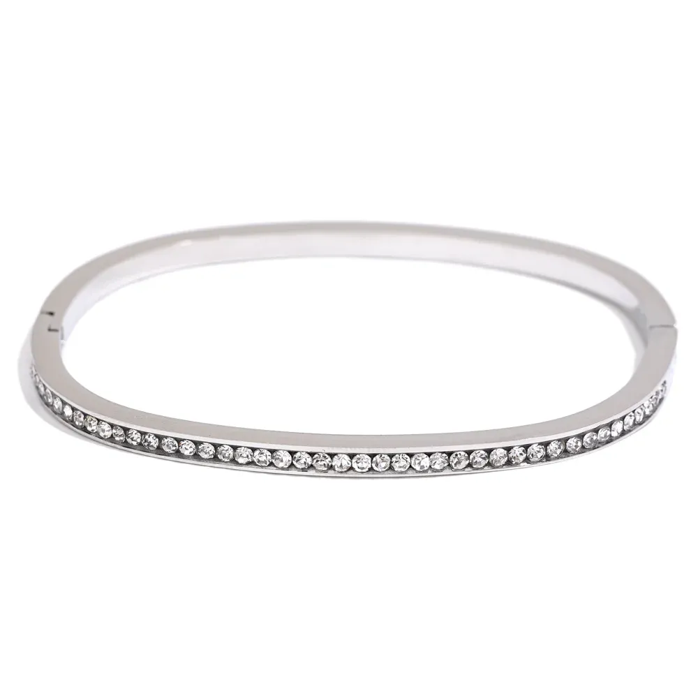 Yhpup Two Shape Round Square Colorful Zirconia Bracelet Bangle